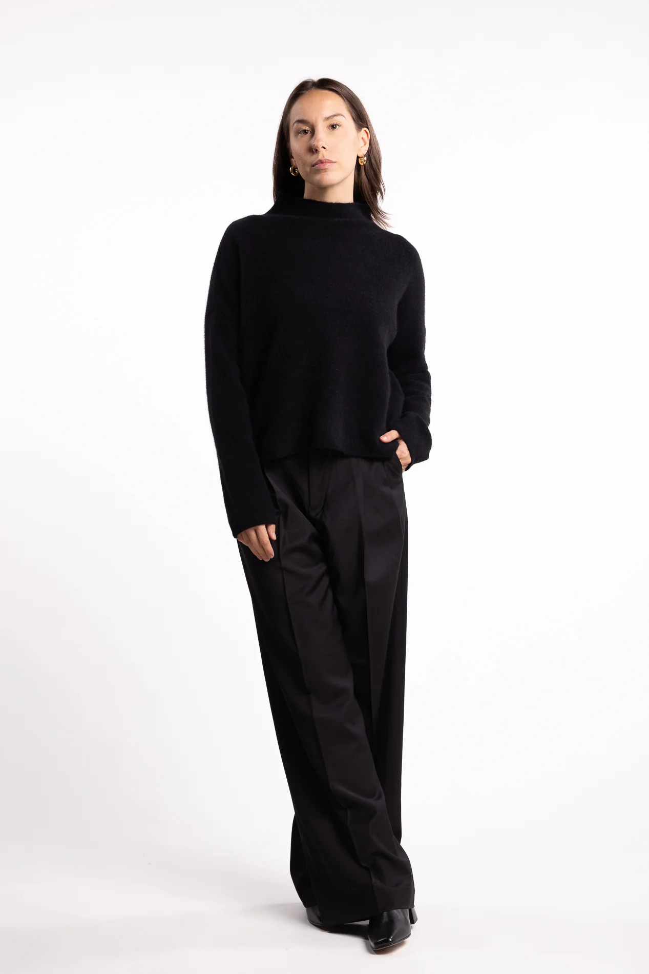 Mika Yak Funnelneck Sweater- Black - Image 4