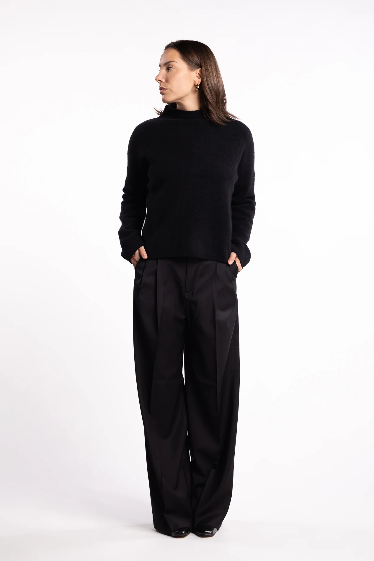 Mika Yak Funnelneck Sweater- Black - Image 5
