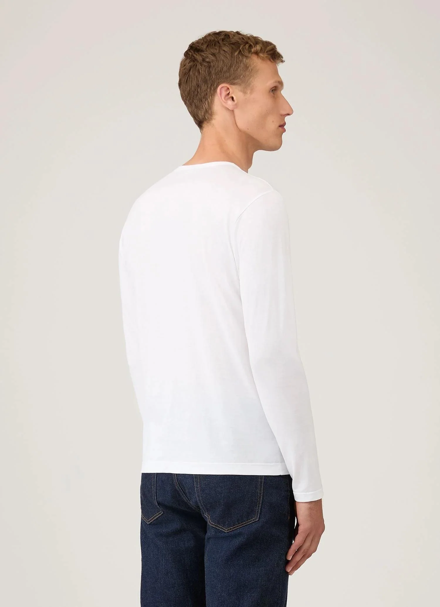 Long Sleeve Classic T-Shirt White - Image 5