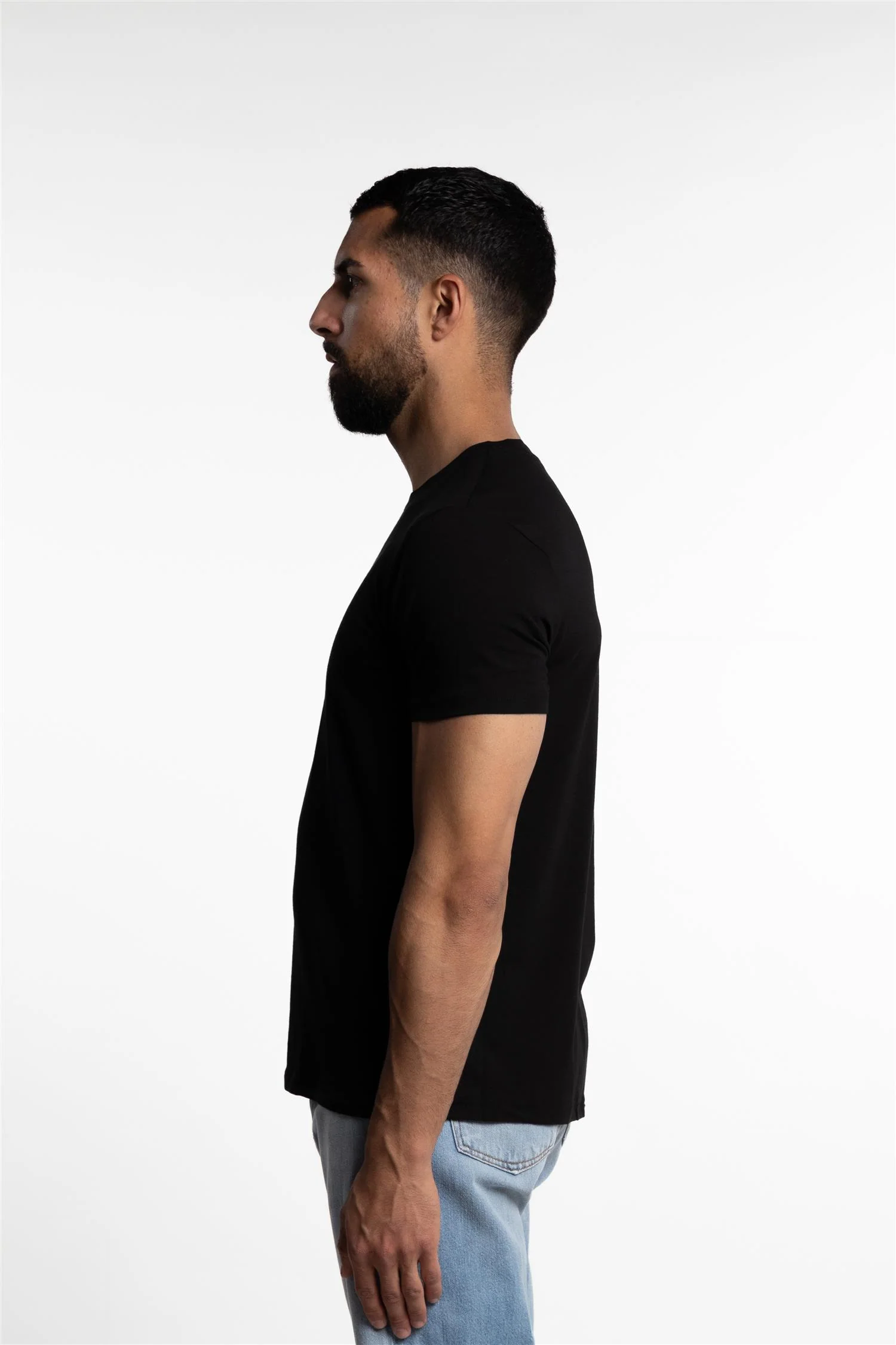 Bamboo/Cotton Crew Neck T-Shirt Black - Image 2