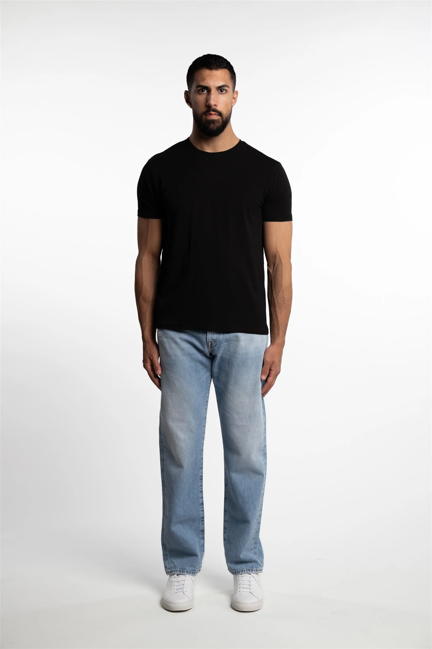 Bamboo/Cotton Crew Neck T-Shirt Black - Image 4