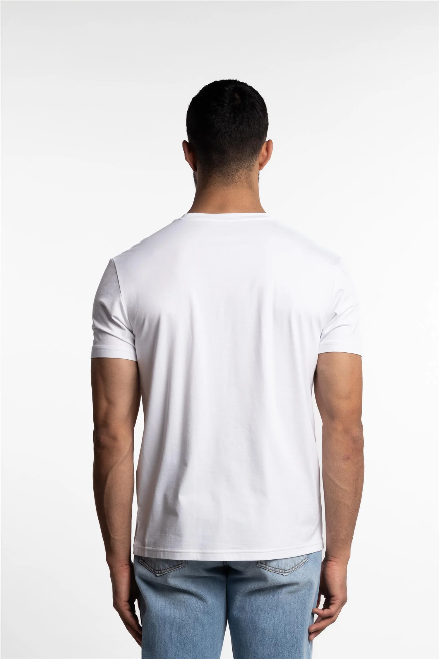 Bamboo/Cotton Crew Neck T-Shirt White - Image 3
