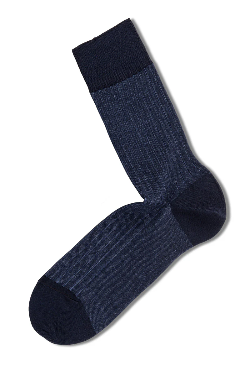 Mercerized Cotton Rib Dark Blue - Image 2