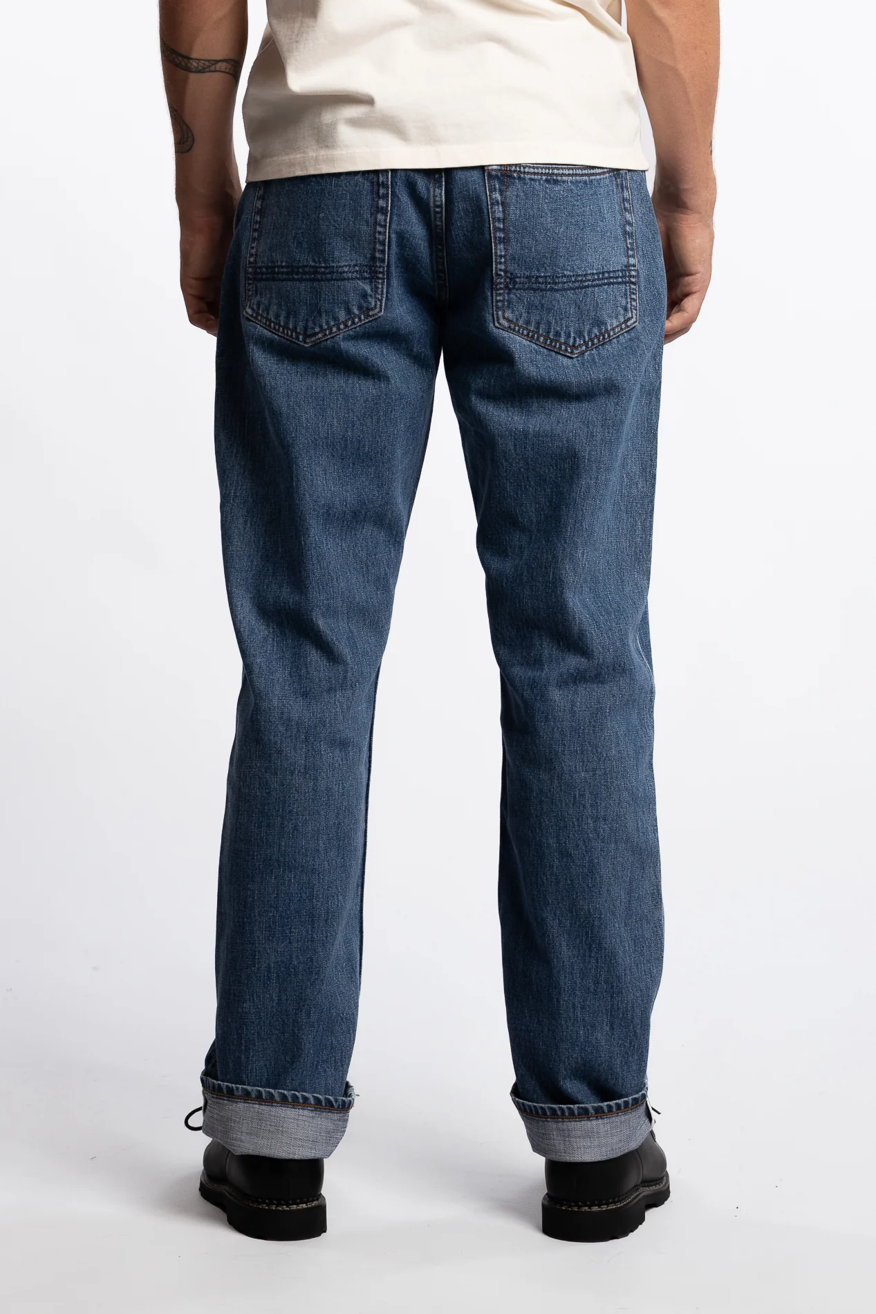 14,2 Oz 5-Pocket Mid-Waist Japanese Selvedge Denim Bleach Wash - Image 3