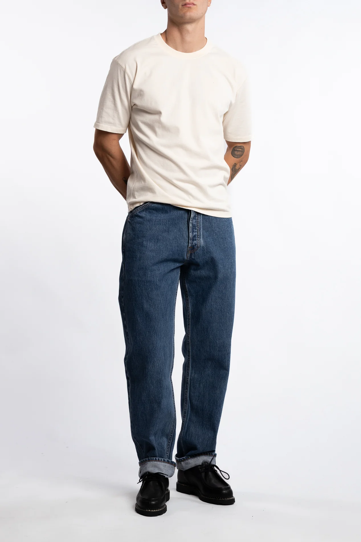 14,2 Oz 5-Pocket Mid-Waist Japanese Selvedge Denim Bleach Wash - Image 6