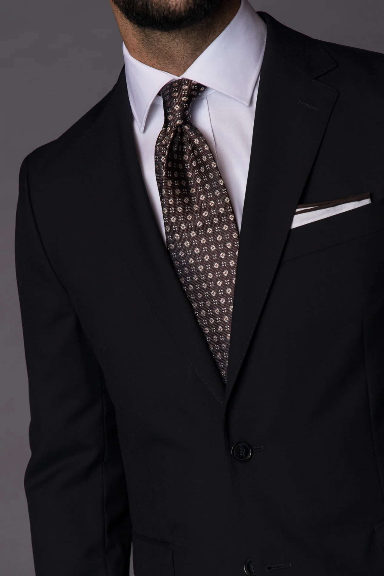 Silk Woven Tie brun med mønster - Image 5
