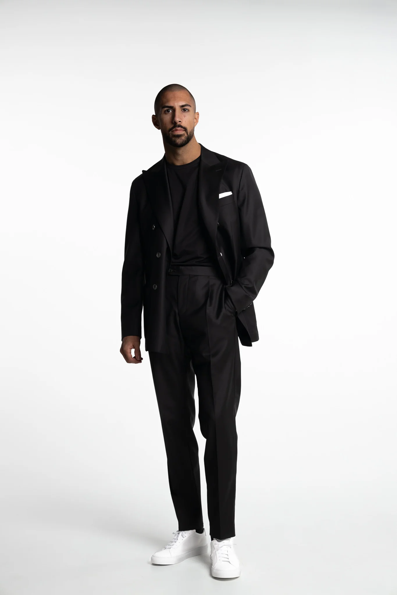 Vicenza Regular Fit Double Breasted Wool Blazer Black - Image 5