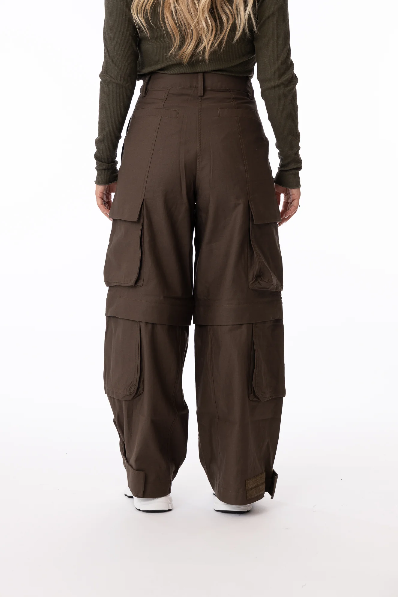 Ebba Cargo Trousers- Olive Green - Image 6