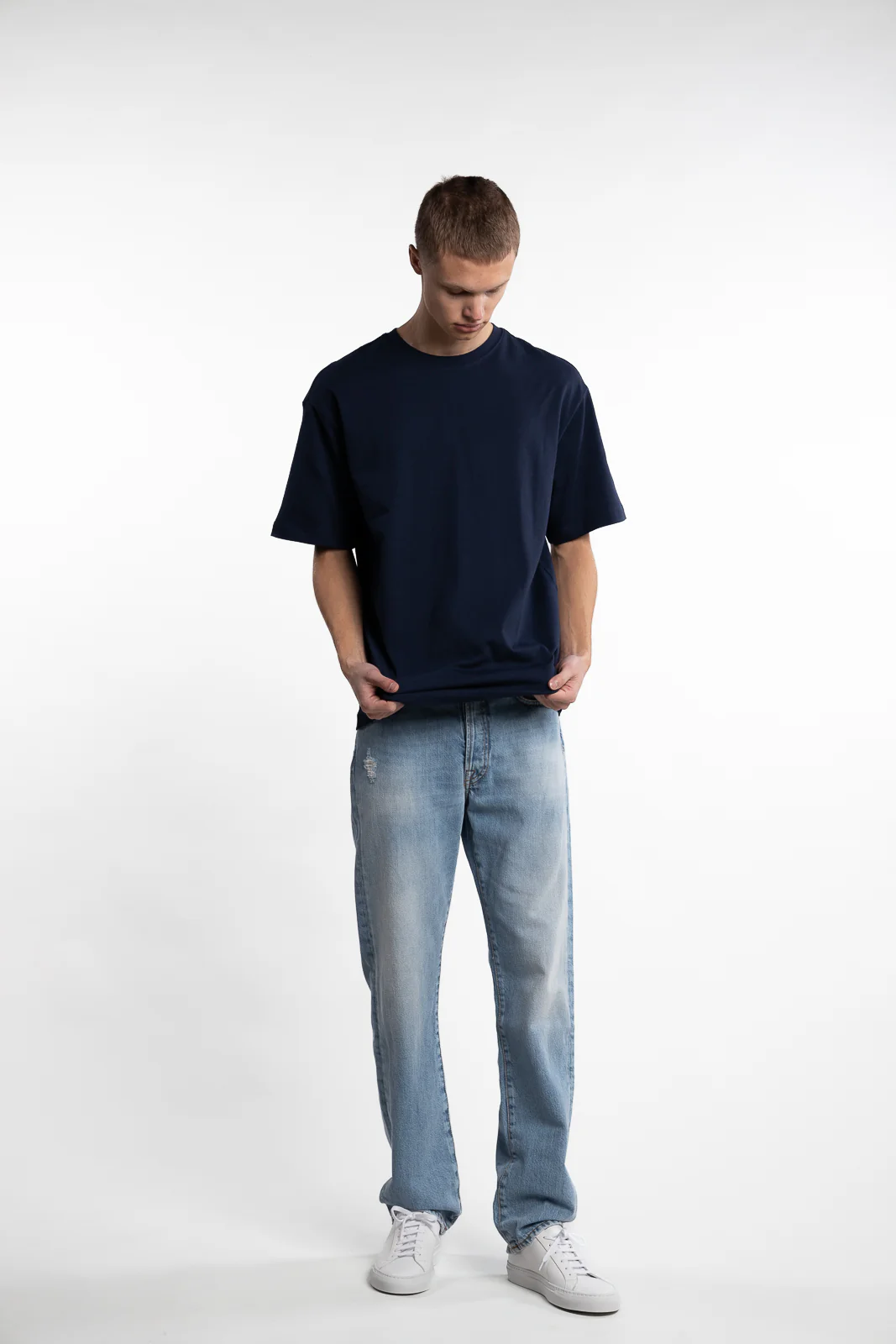 Organic Cotton Relaxed T-Shirt Blue - Image 5