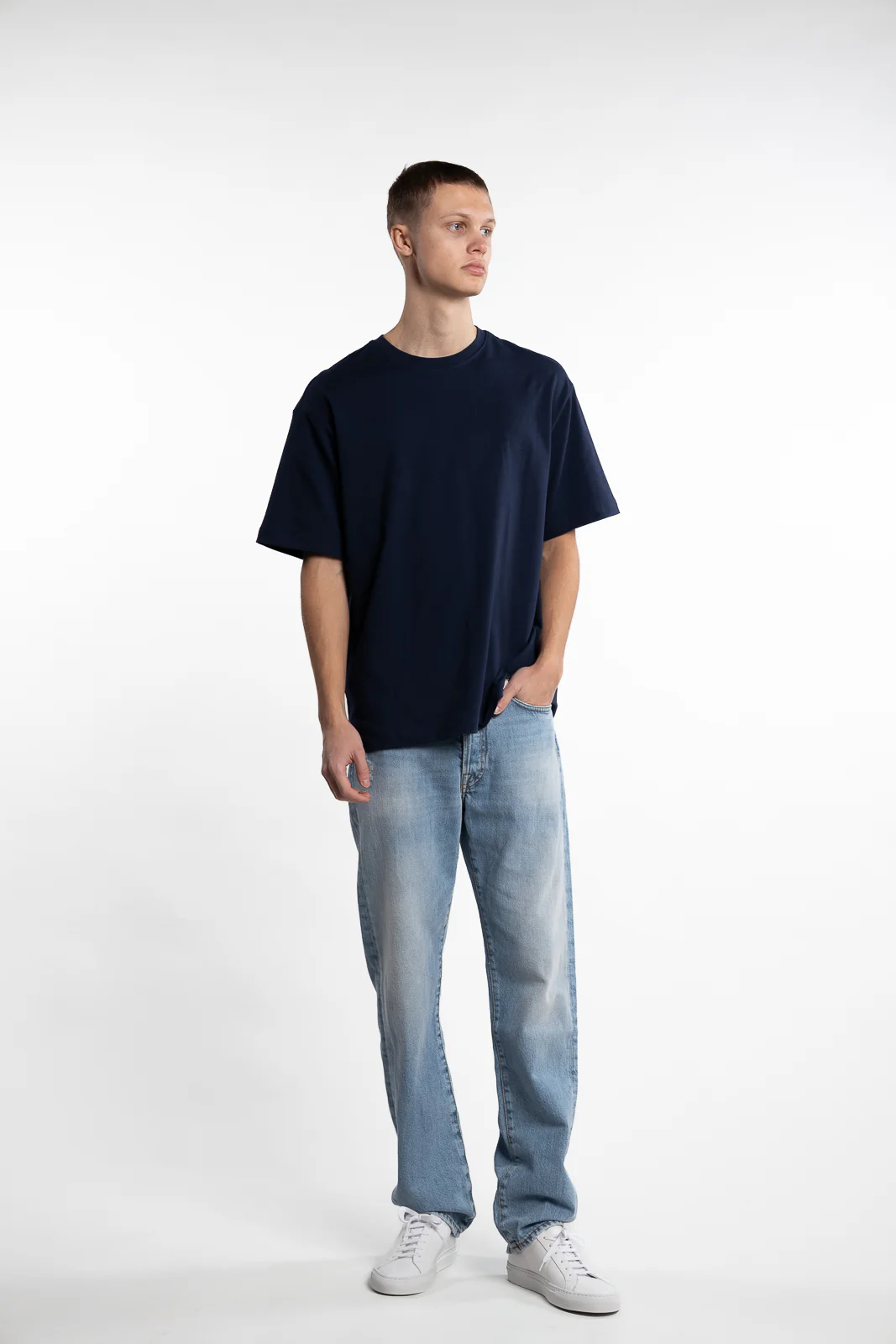 Organic Cotton Relaxed T-Shirt Blue - Image 6