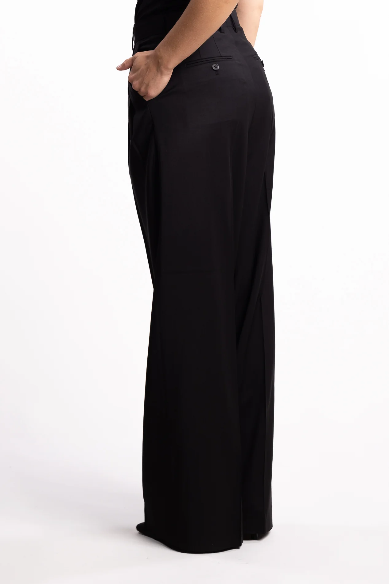 Darcey Wool Trousers- Black - Image 2