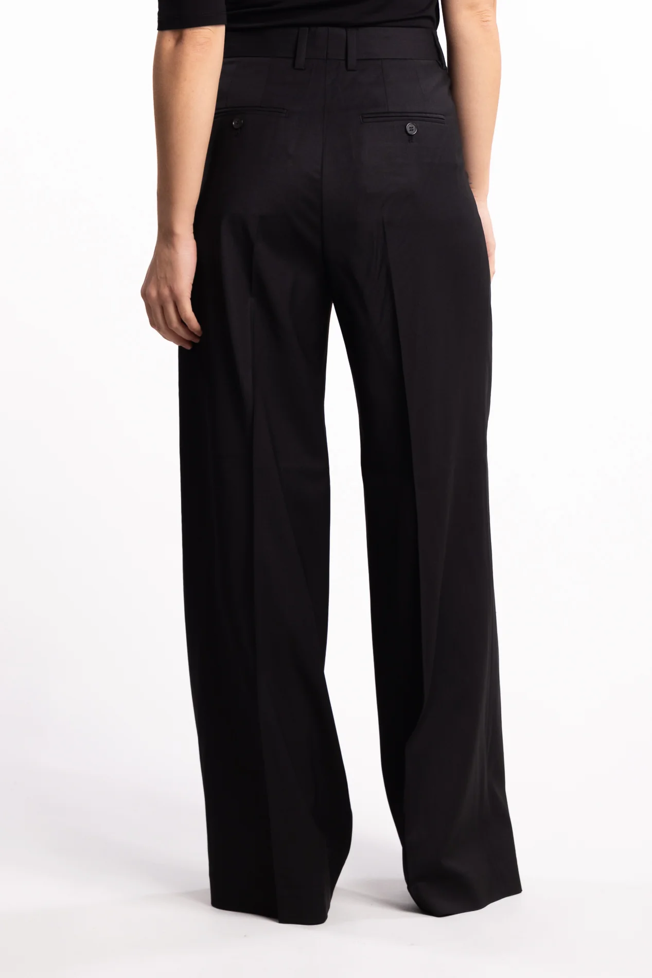 Darcey Wool Trousers- Black - Image 3