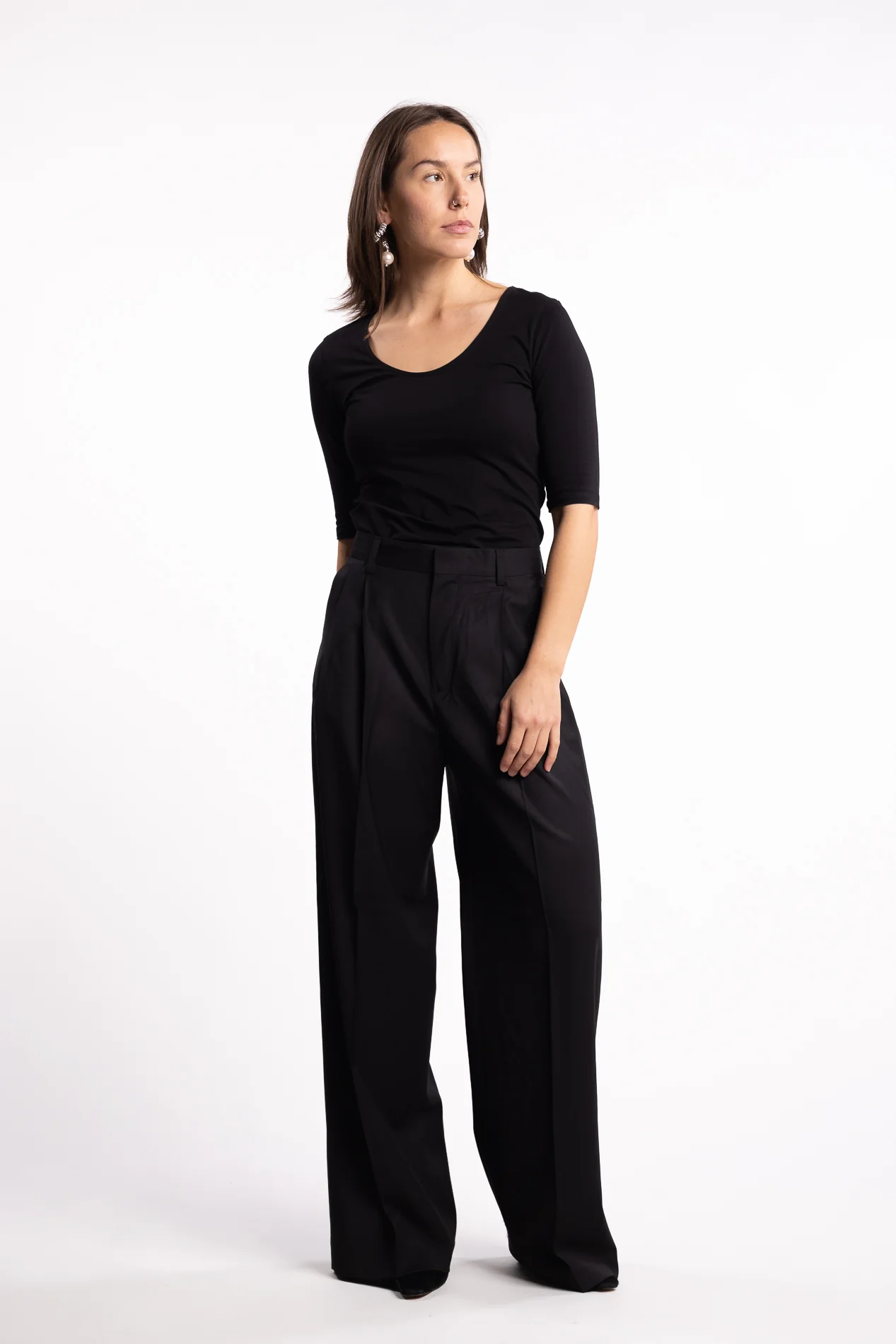 Darcey Wool Trousers- Black - Image 5