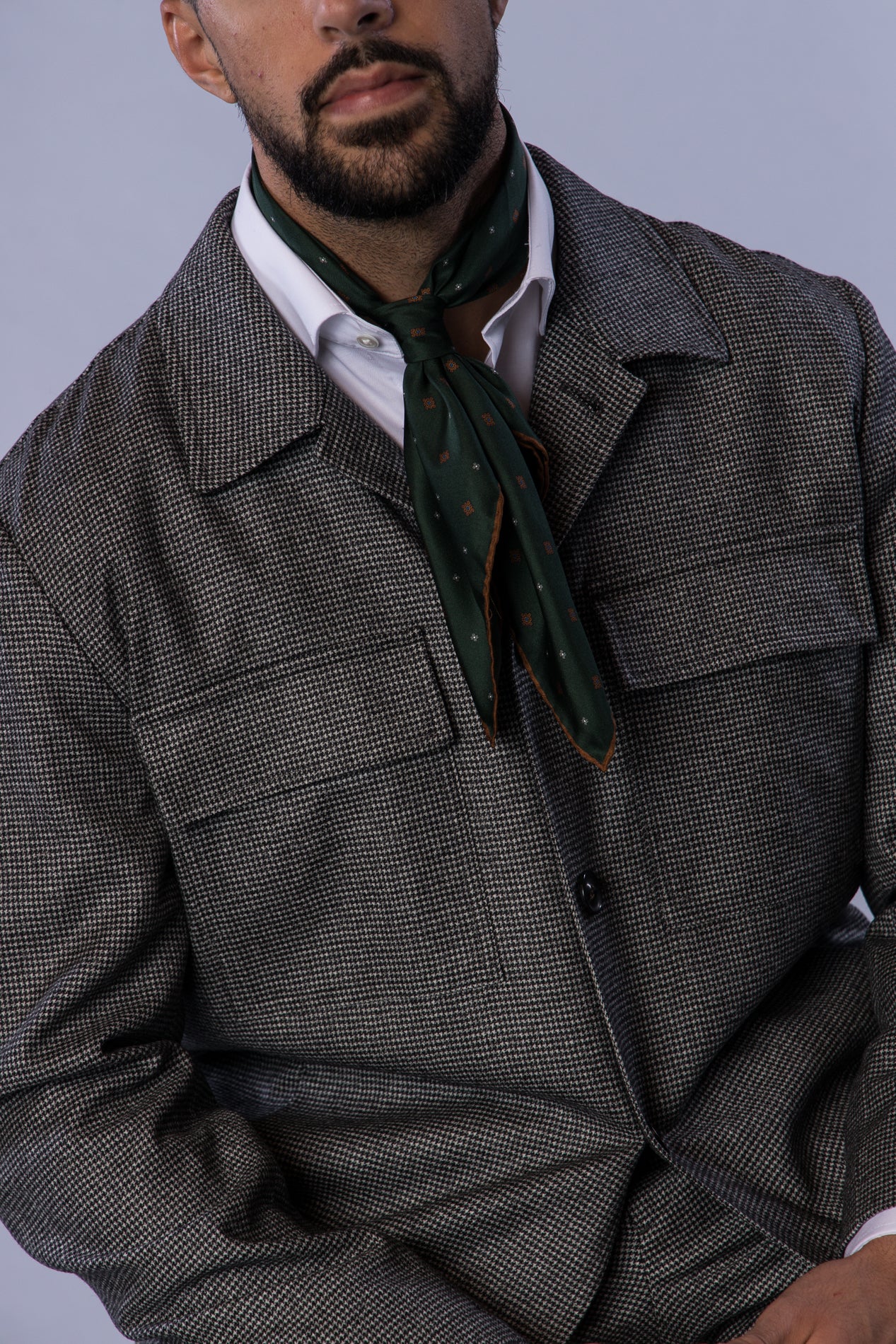 Silk Bandana Green/Brown - Image 3