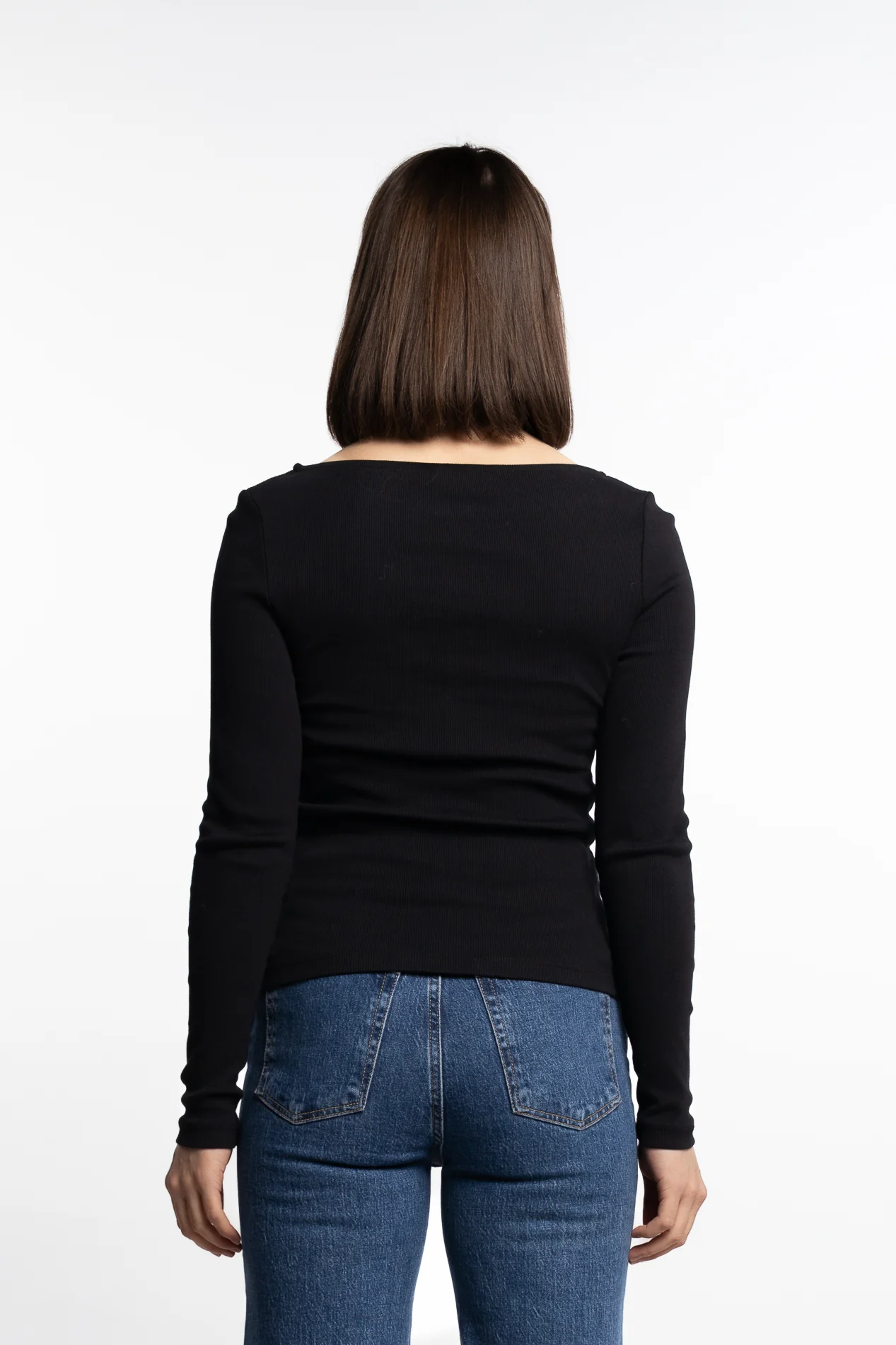 Petronella Rib Boatneck- Black - Image 5