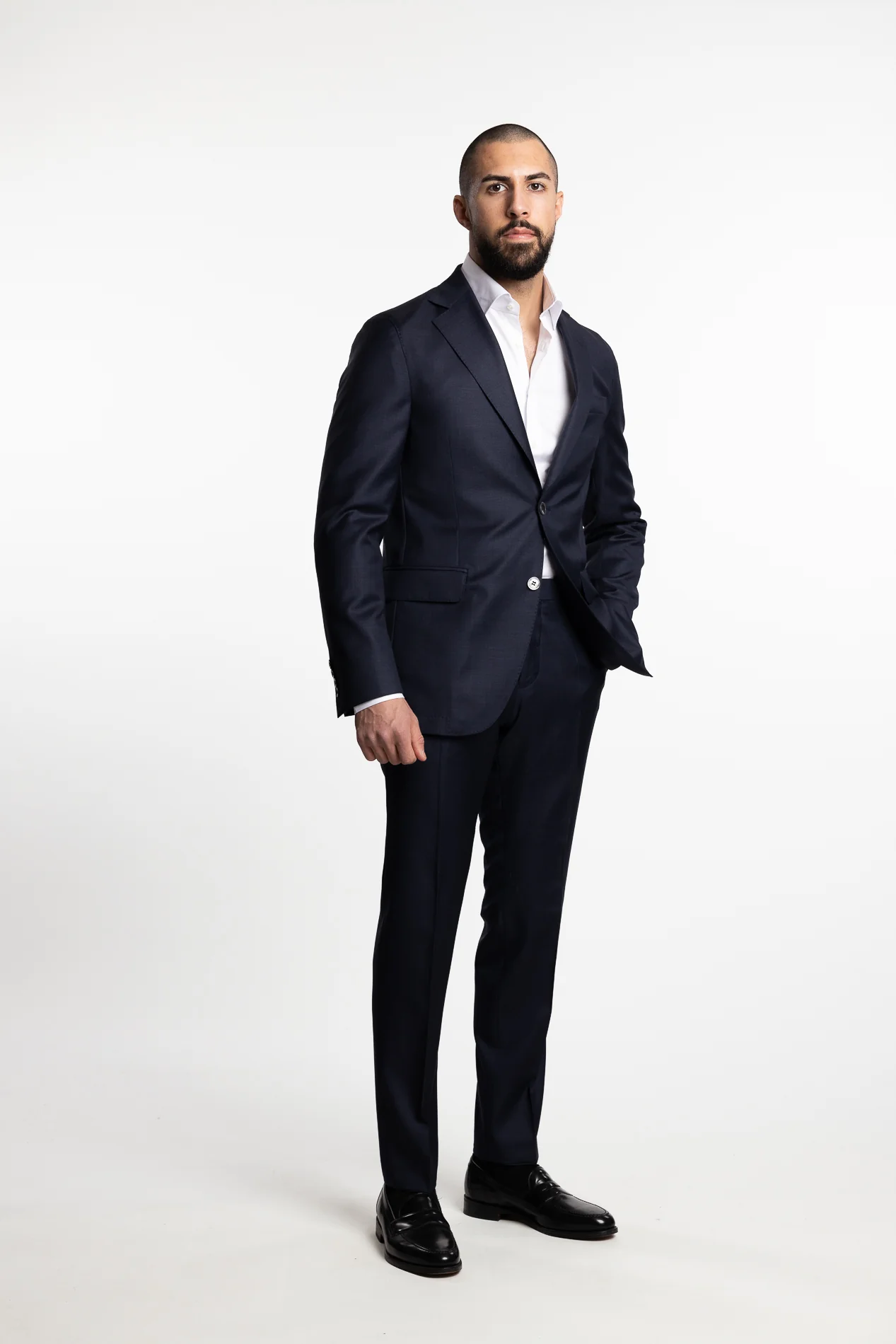 Palermo Slim Fit Trousers Dark Blue Melange - Image 5