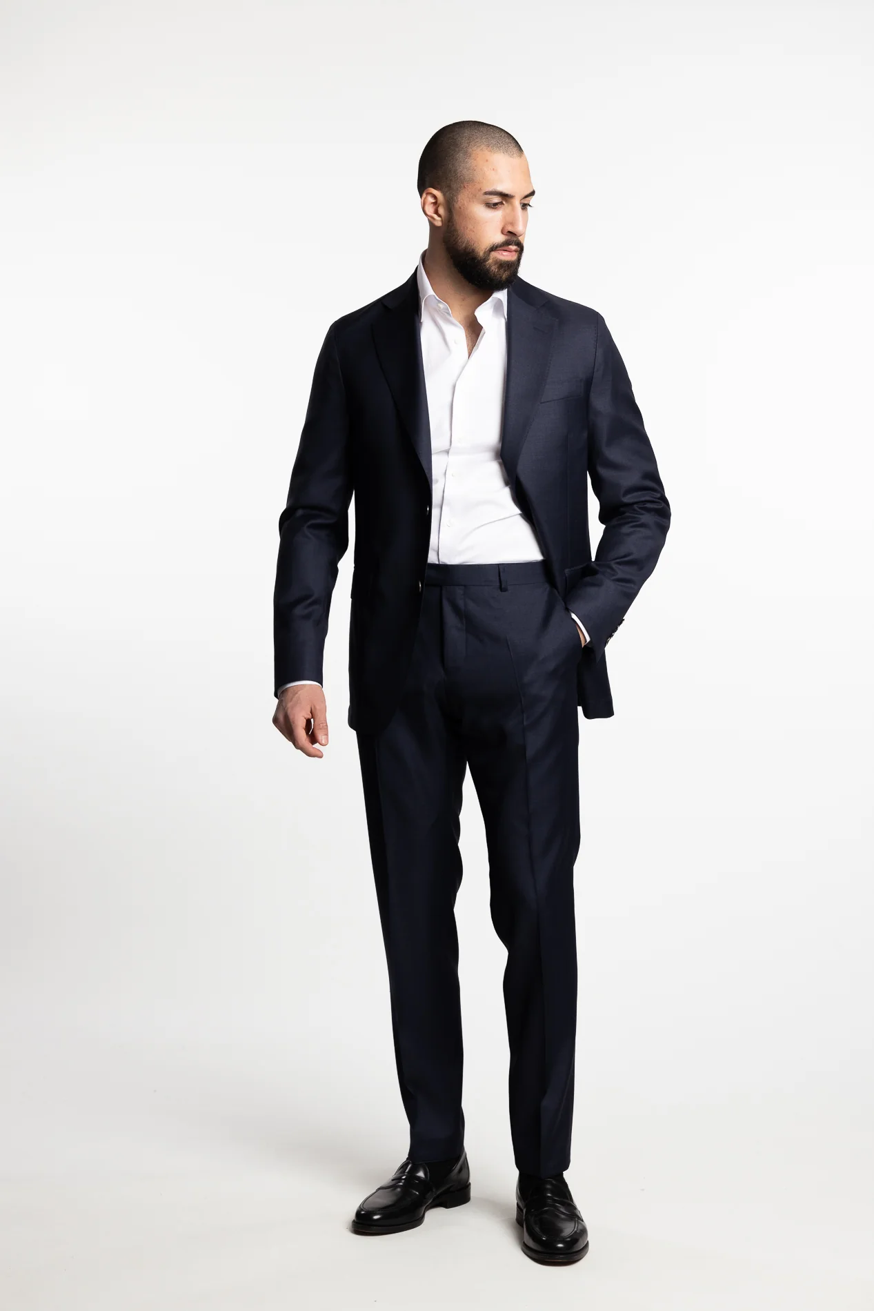 Palermo Slim Fit Trousers Dark Blue Melange - Image 6