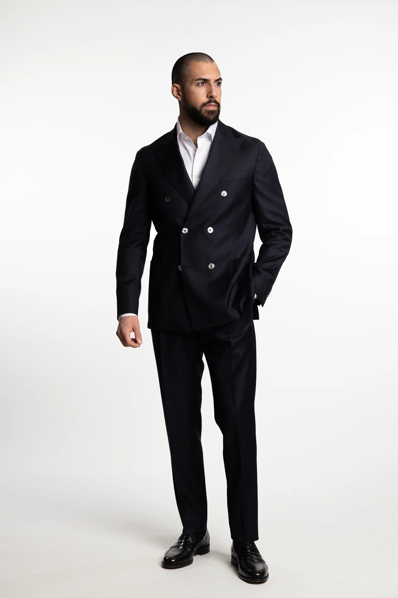 Prato Pleated Wool Trousers Ink Blue - Image 10