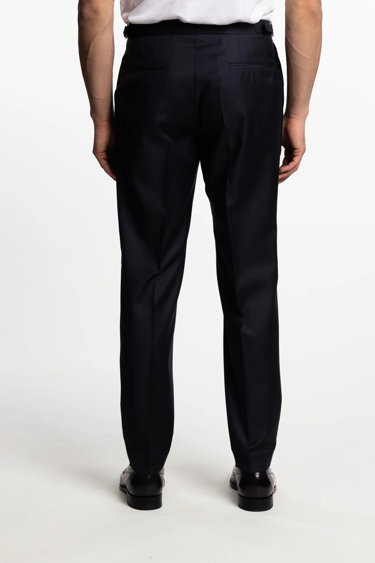 Prato Pleated Wool Trousers Ink Blue - Image 3