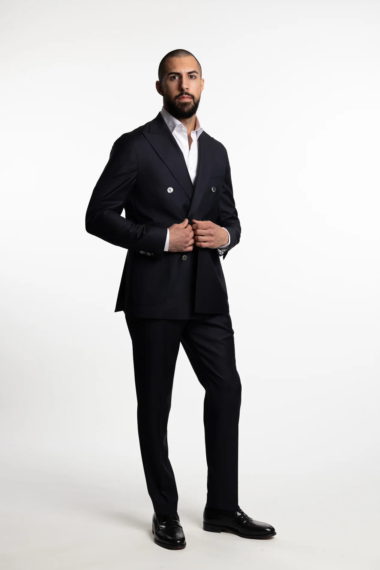 Prato Pleated Wool Trousers Ink Blue - Image 9