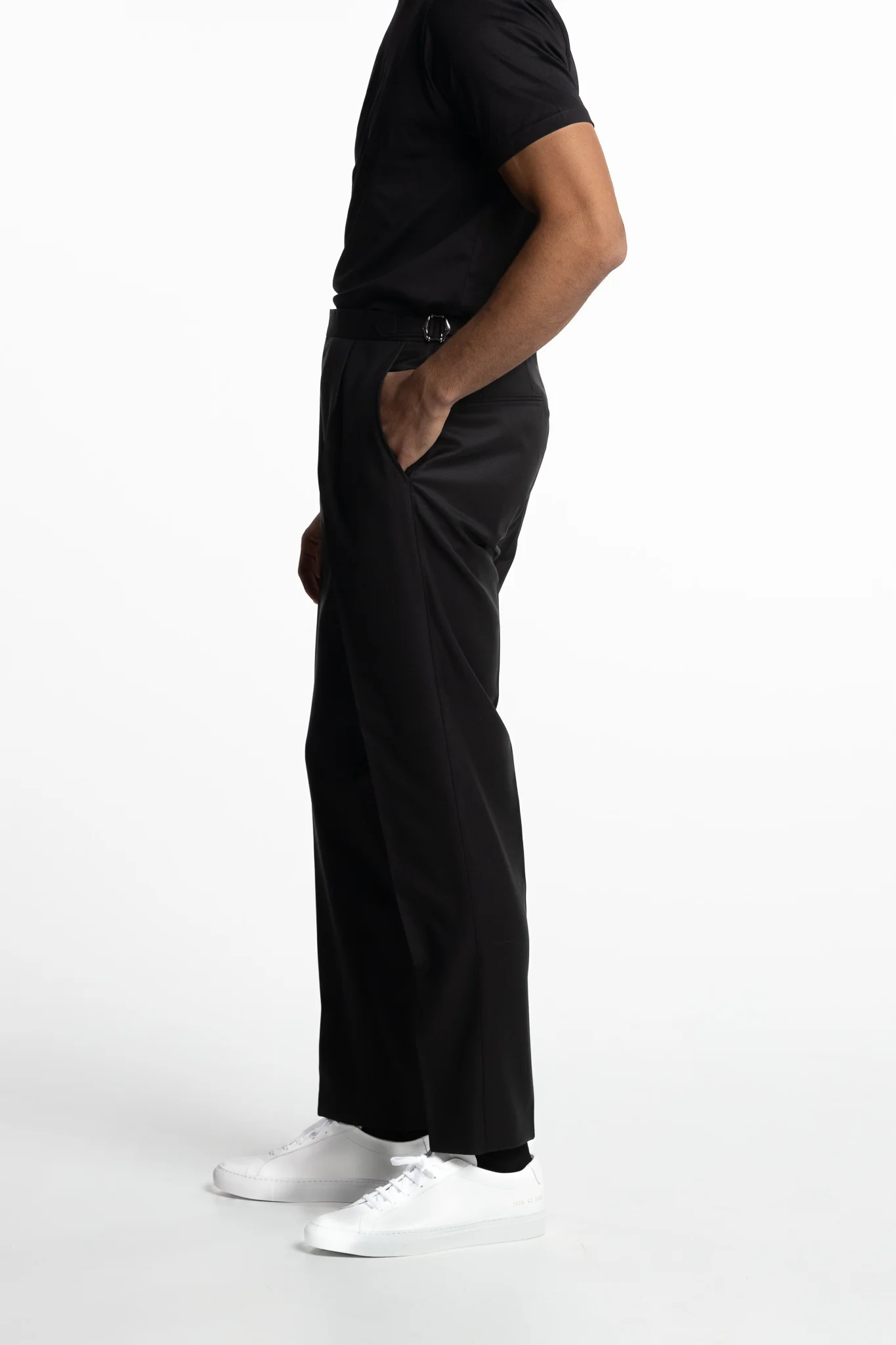 Prato Pleated Wool Trousers Black - Image 2
