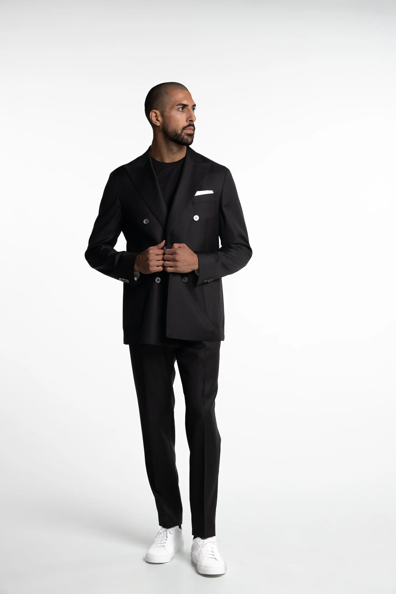 Prato Pleated Wool Trousers Black - Image 5