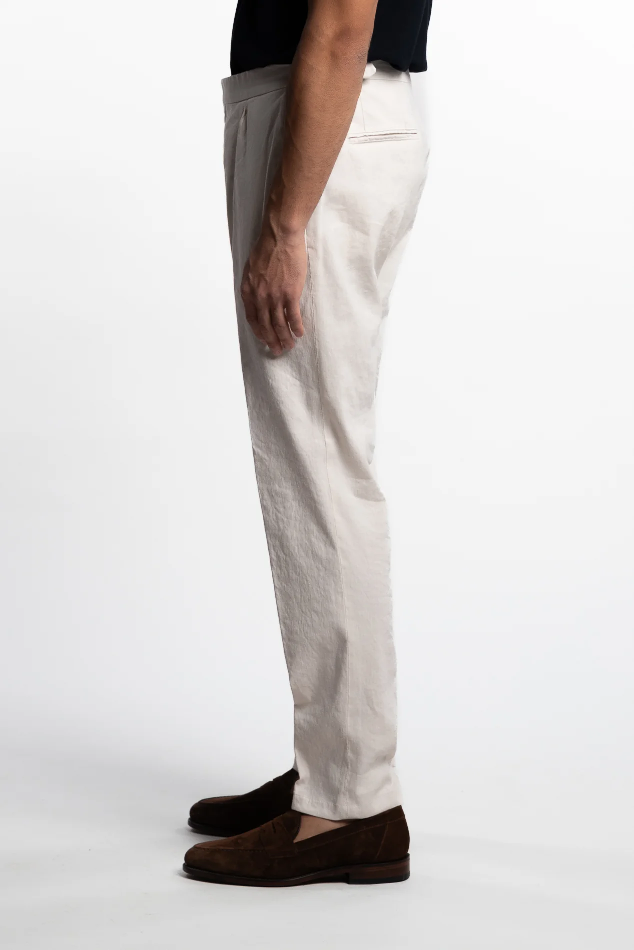 Pisa Cotton/Linen Trousers White Grass - Image 3