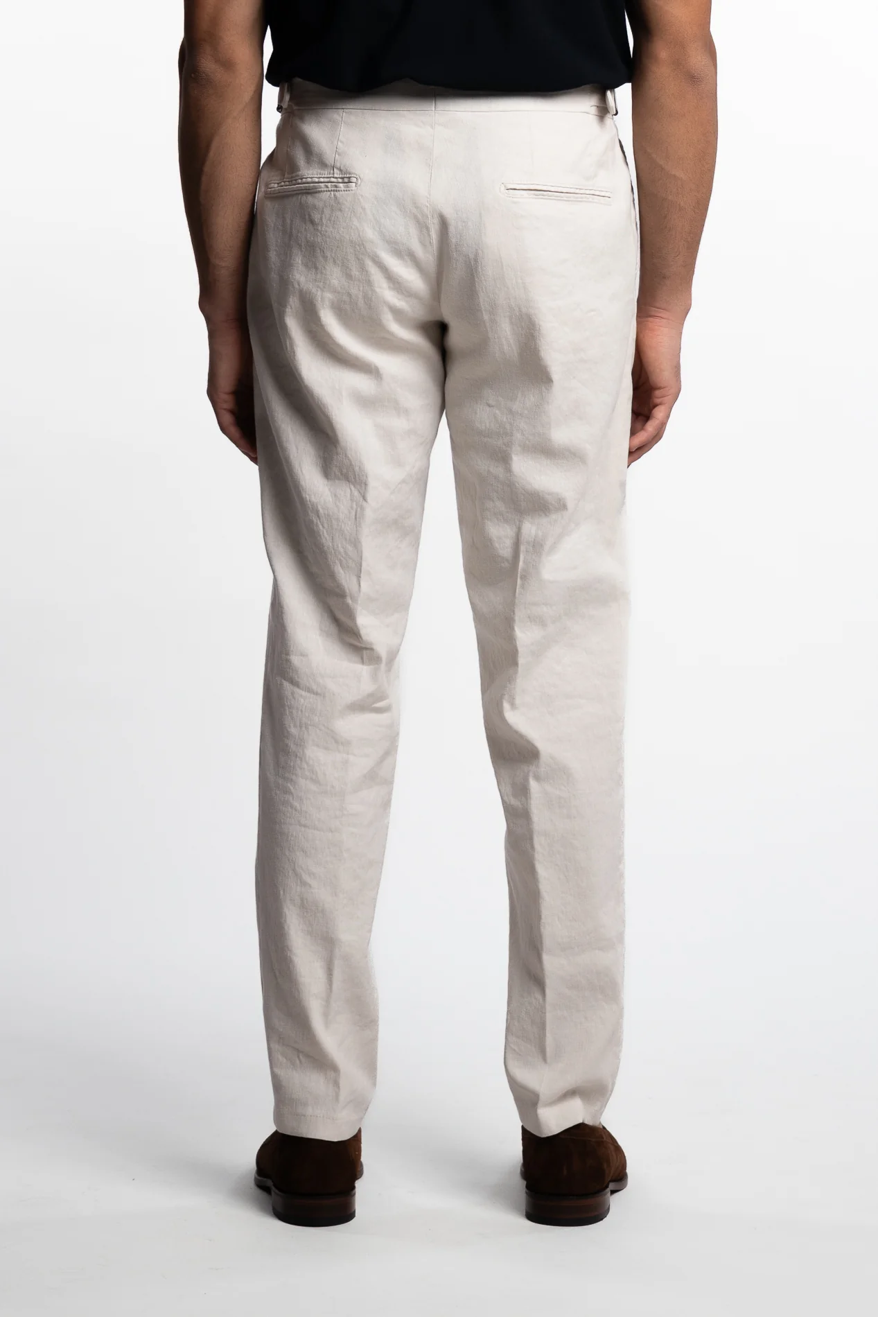 Pisa Cotton/Linen Trousers White Grass - Image 4