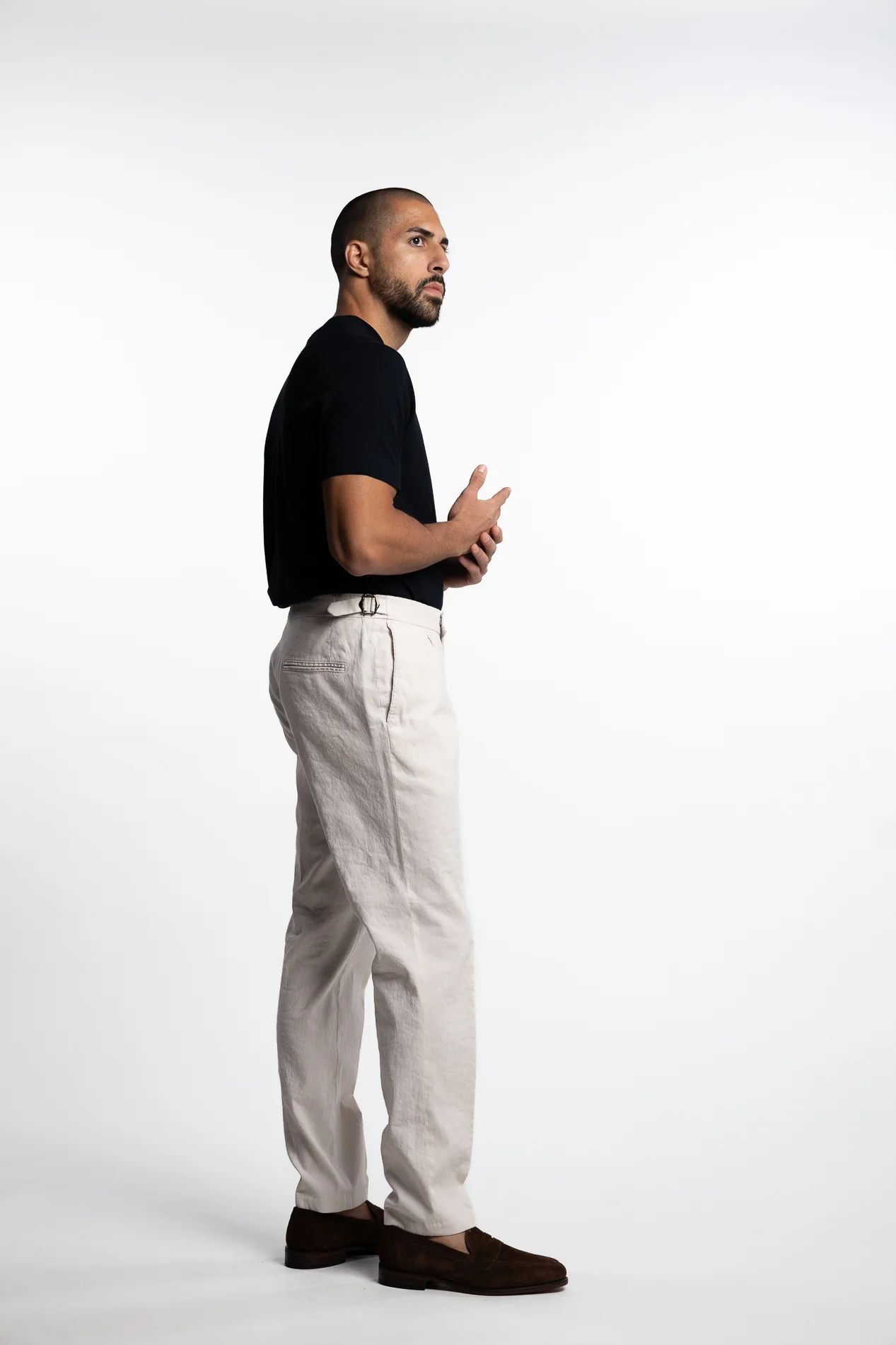 Pisa Cotton/Linen Trousers White Grass - Image 6