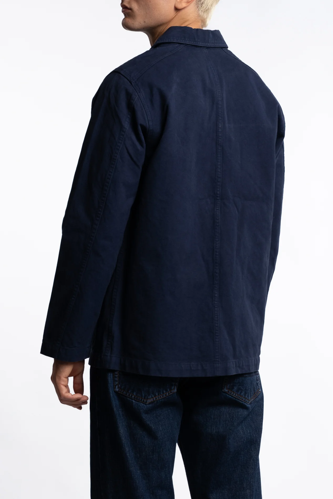 Cotton Duck Canvas Five-Pocket Chore Jacket Navy - Image 2